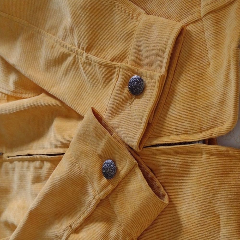 Christopher & banks petite medium m/p sunflower yellow zip corduroy jack… - Picture 11 of 11